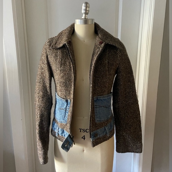 GUESS DENIM AND TWEED JACKET - Picture 2 of 4